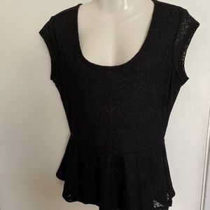 Guess black peplum top